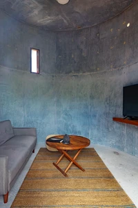Studio room with a TV.